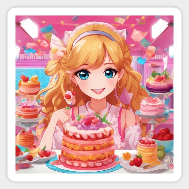 Anime Cake Adventures Sticker by animegirlnft